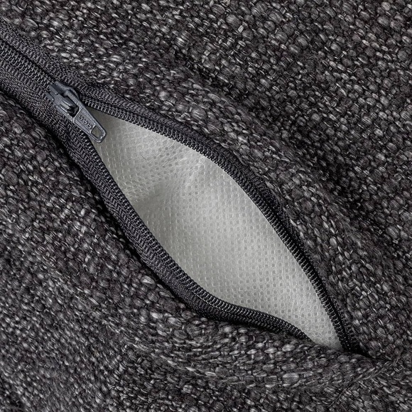 Creative Co-Op 24 Inches Cotton Blend LumbarJute Embroidery Charcoal Pillow Gray - Picture 3 of 10